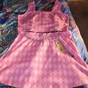 Pink Argyle skirt Set